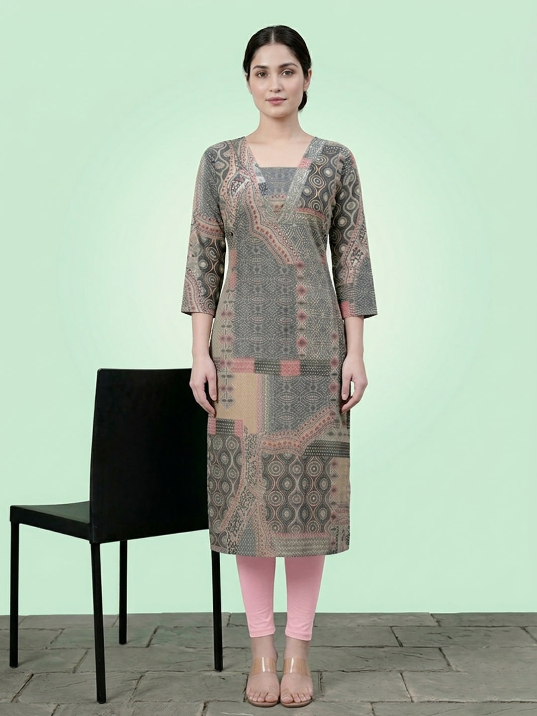 Red Cotton Printed Kurti for Women