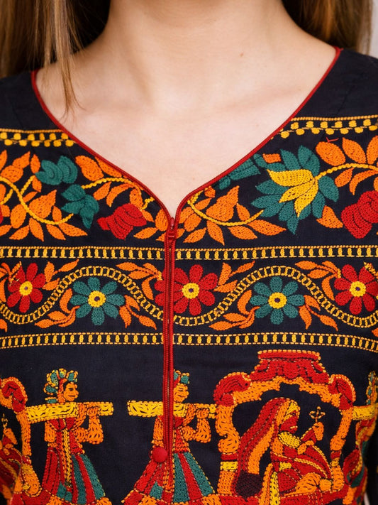 Multicolor Kalamkari Cotton Kurta
