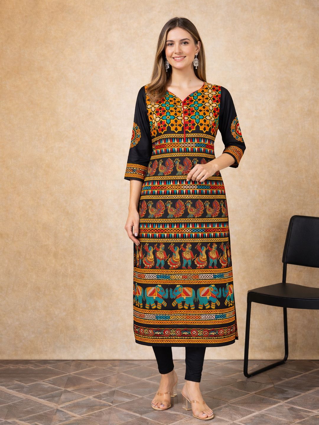 Jevi Prints Multicolor Kalamkari Cotton Kurta