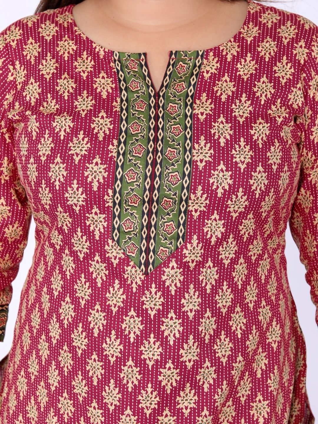 Red Kurta, Trouser/Pant & Dupatta Set | Printed