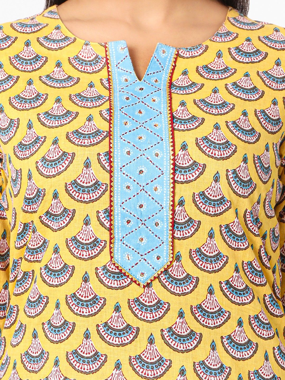 Yellow Kurta, Salwar & Dupatta Set | Printed