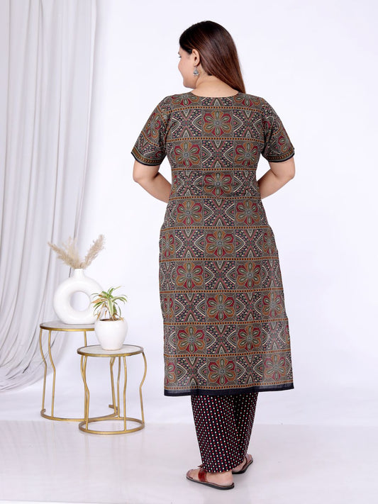 Multicolor Kurta, Trouser/Pant & Dupatta Set | Printed