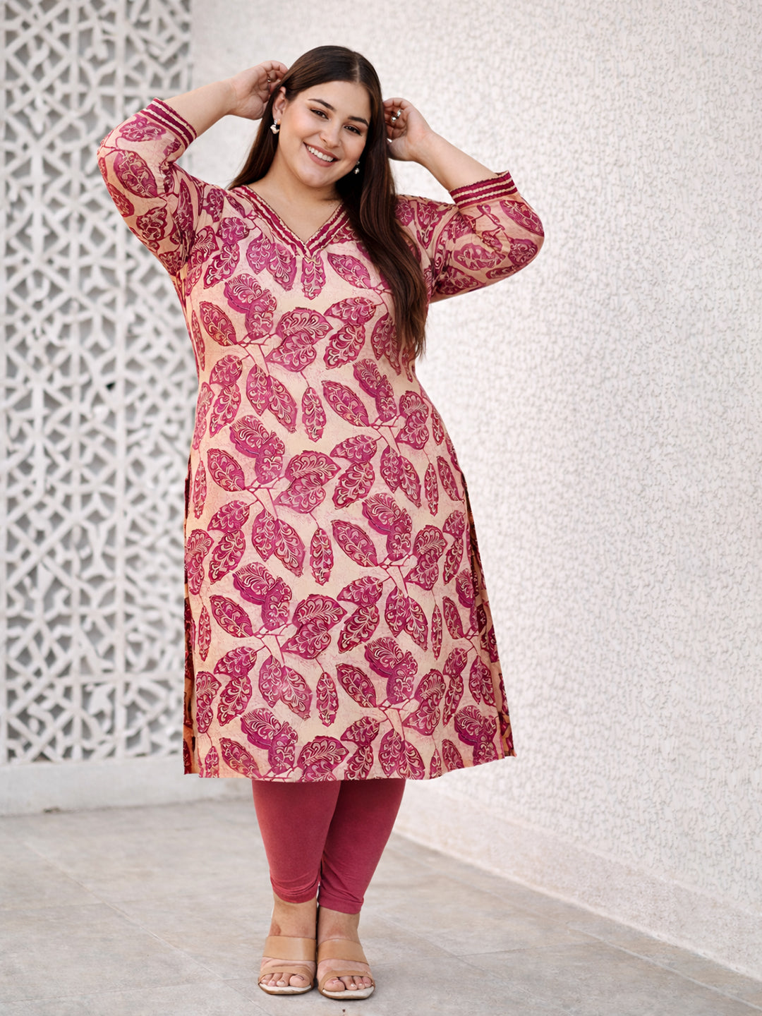 Magenta Ethnic Printed Kurti