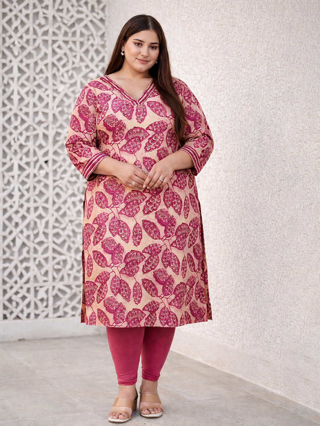 Magenta Ethnic Printed Kurti