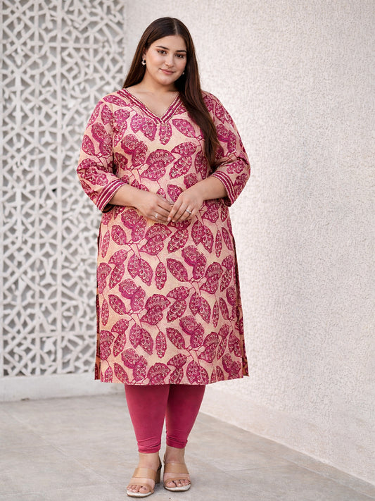 Magenta Ethnic Printed Kurti