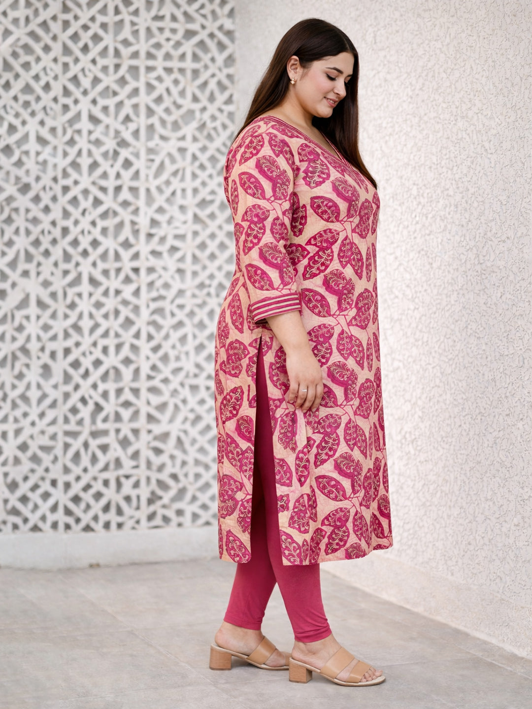 Magenta Ethnic Printed Kurti