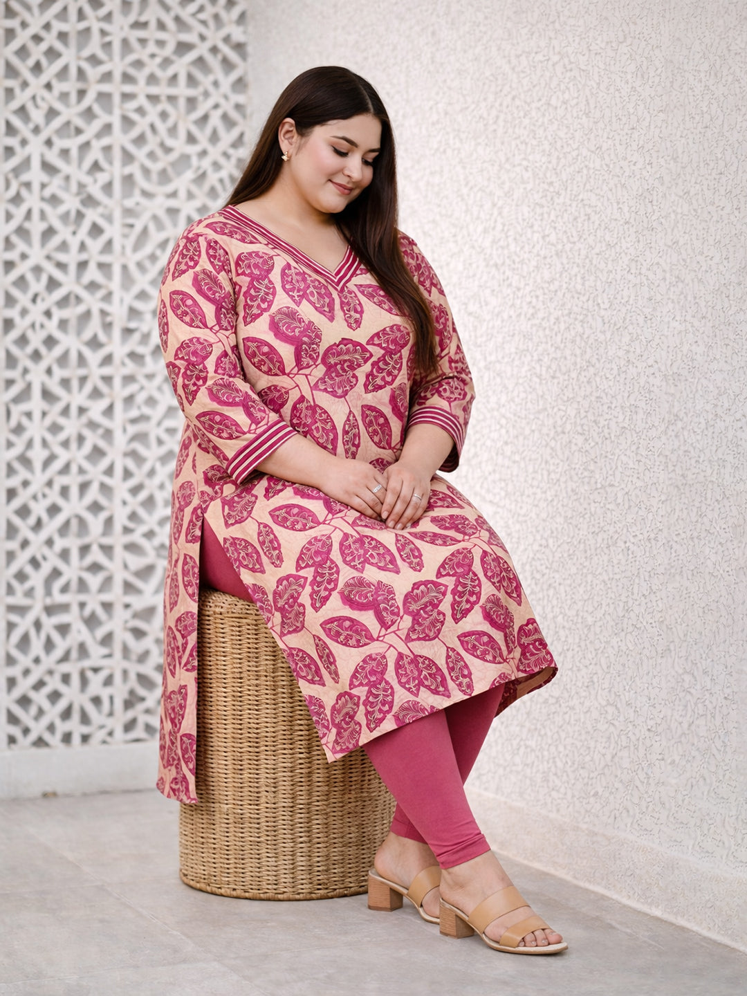 Magenta Ethnic Printed Kurti