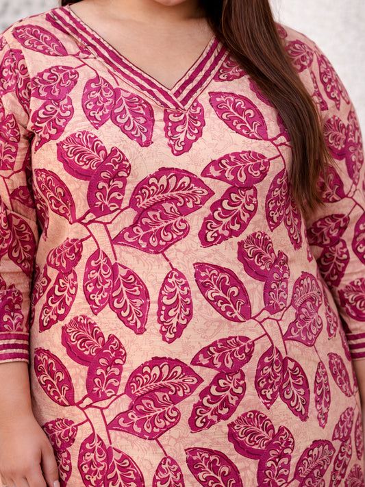 Magenta Ethnic Printed Kurti