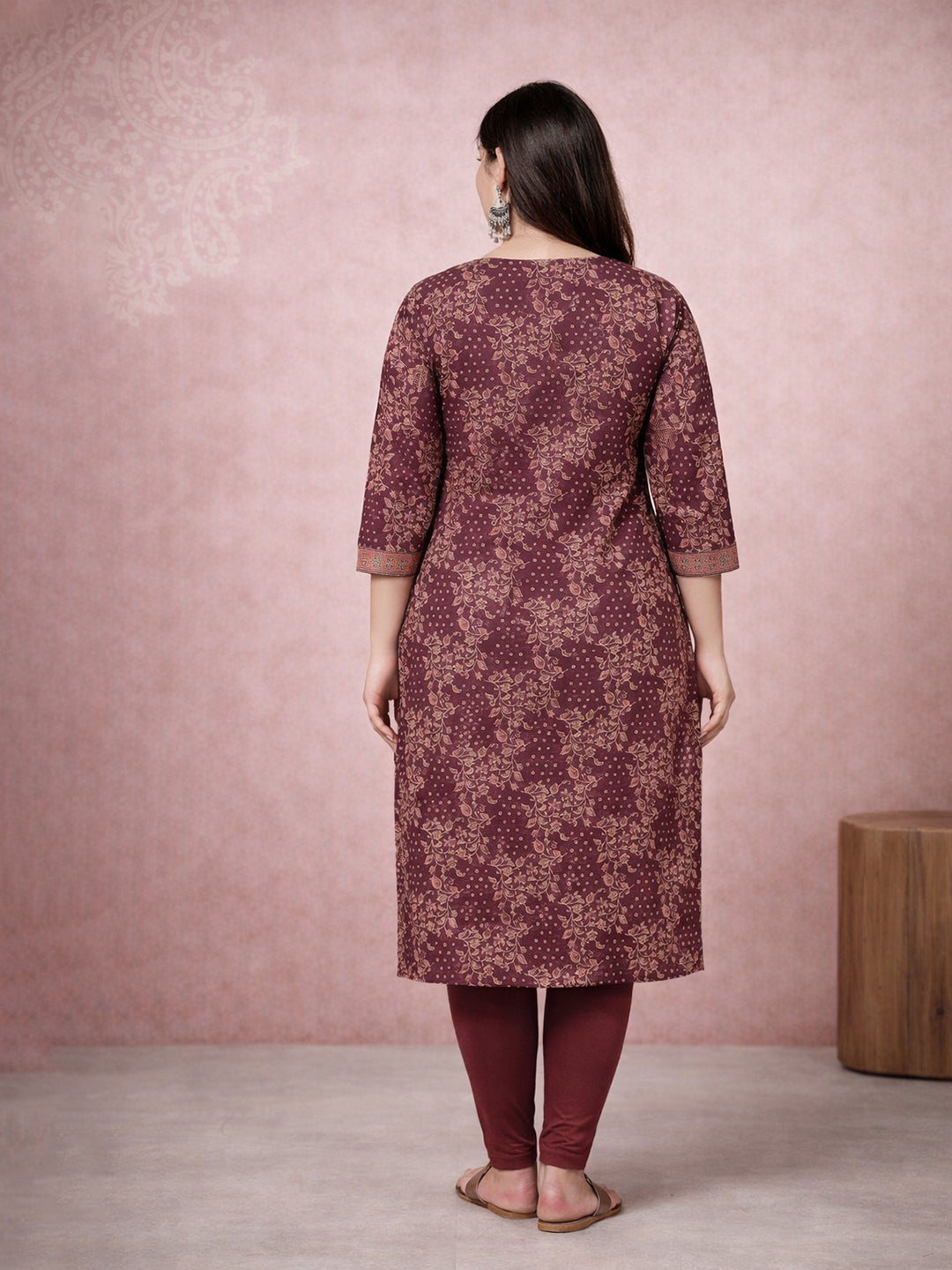 Red Printed Cotton Kurta