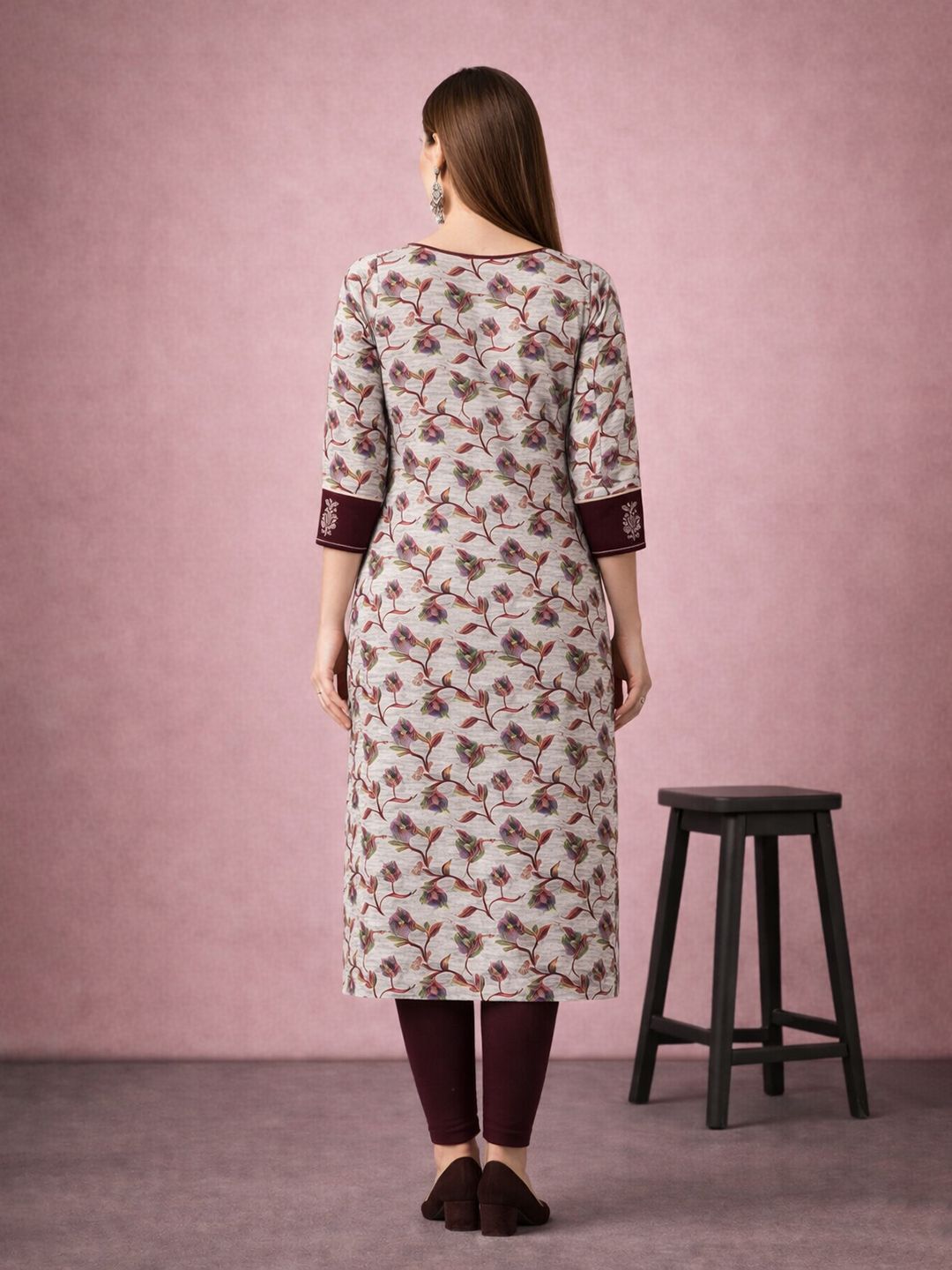 Multicolor Floral Print Cotton Kurta