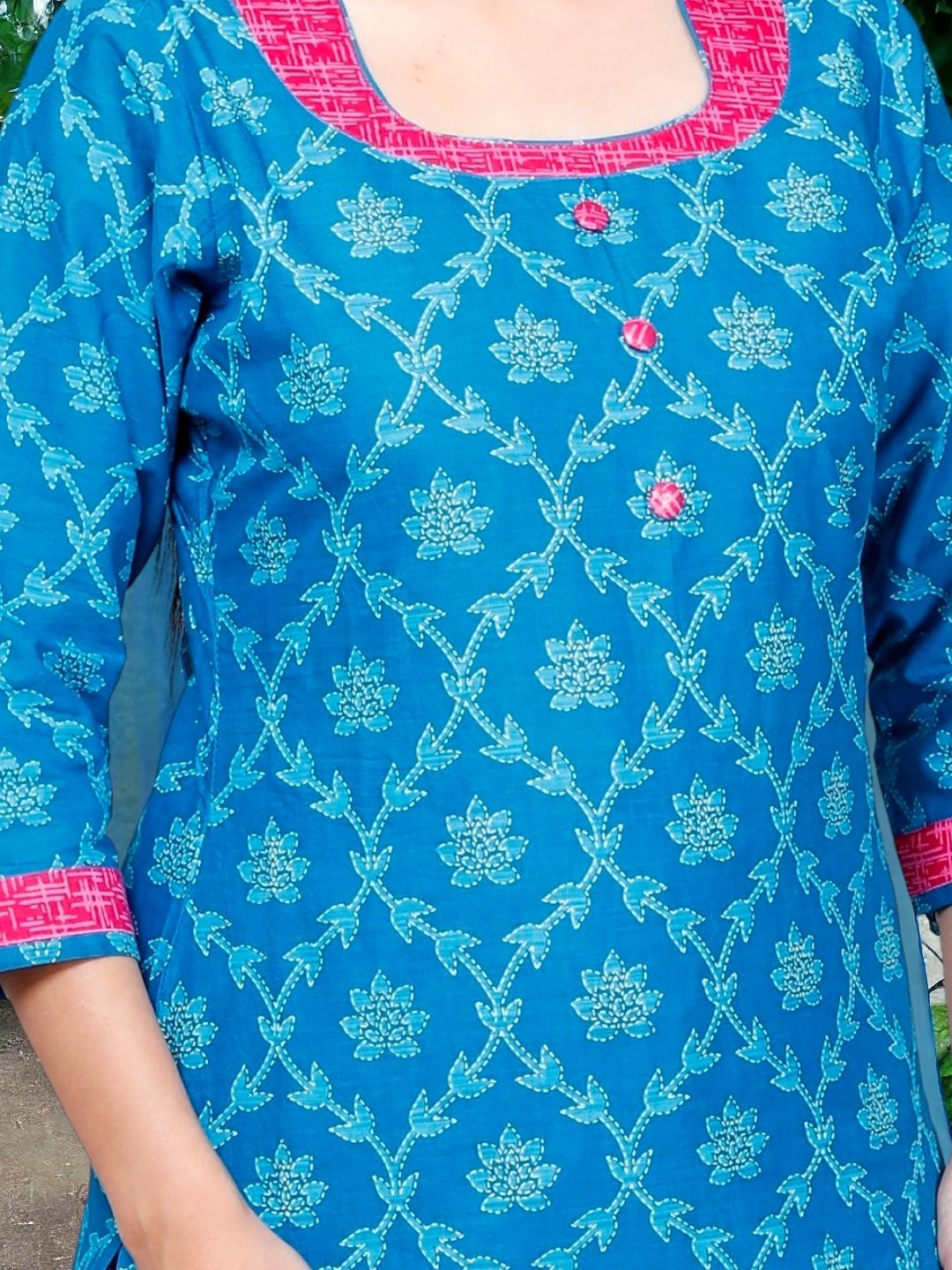 Blue Kurta, Patiala & Dupatta Set | Self Design