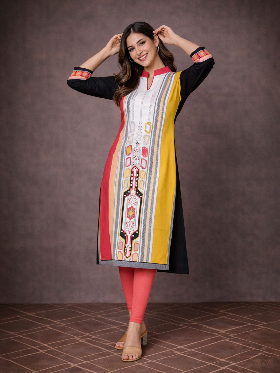 Multicolor Striped Cotton Kurta