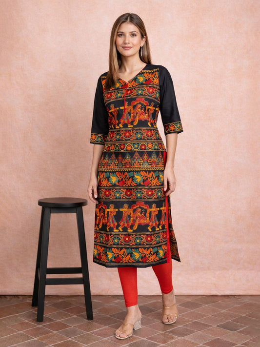 Jevi Prints Multicolor Kalamkari Cotton Kurta