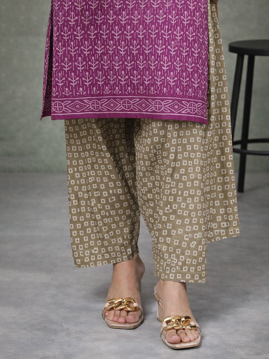 Pink Kurta, Patiala & Dupatta Set | Printed