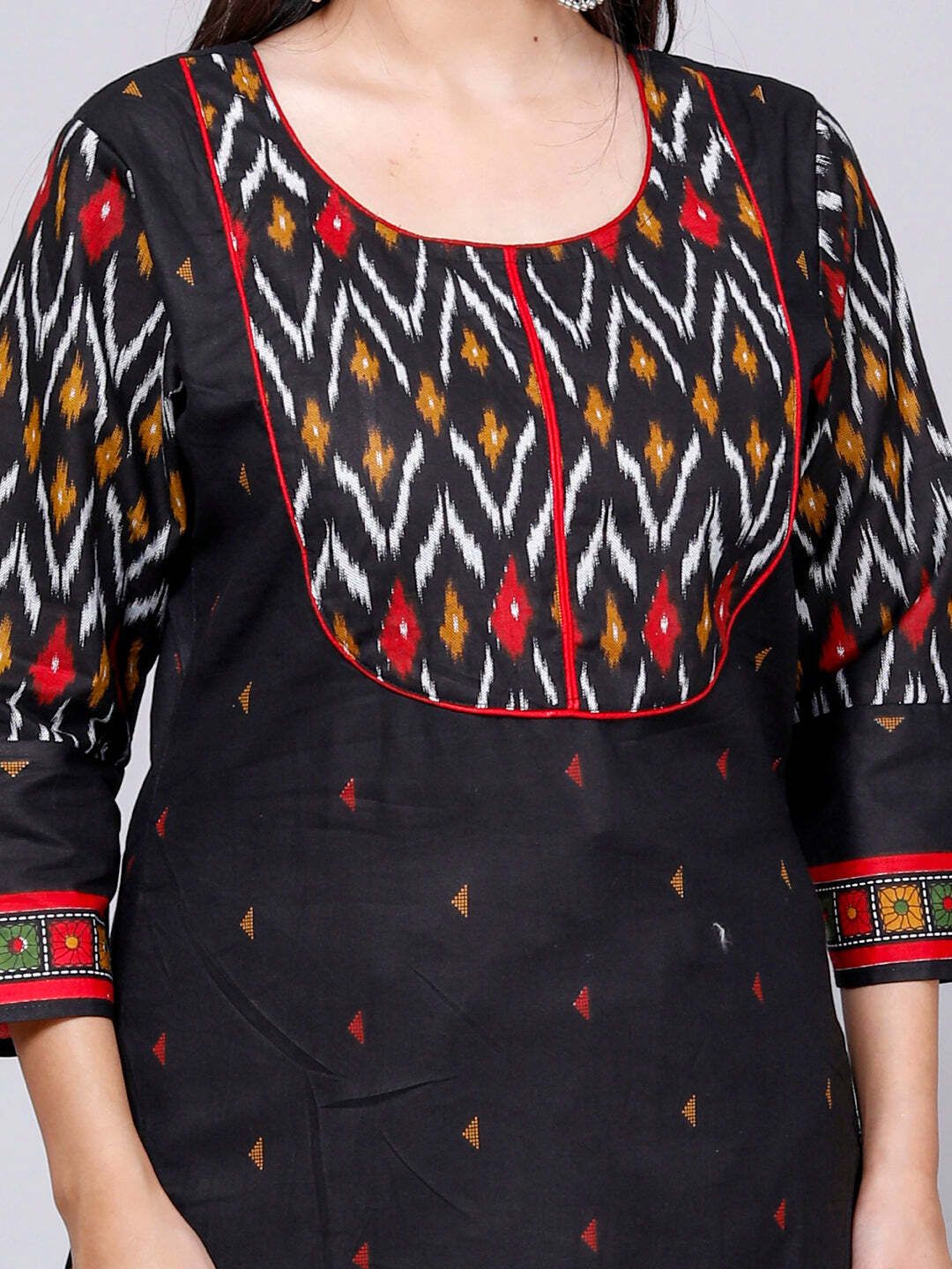 Black Kurta, Patiala & Dupatta Set | Printed